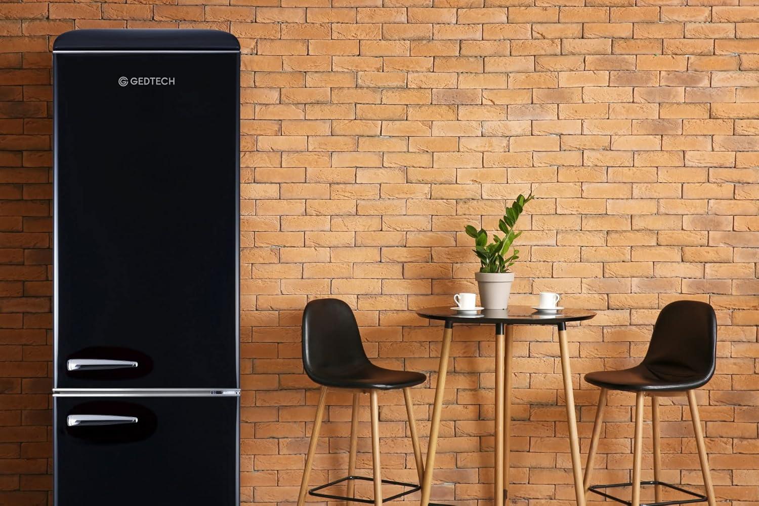 image:imageGEDTECH Refrigerateur combin vintage GCBV310CR Conglateur bas Crme Capacit 310 L Faible consoNoir