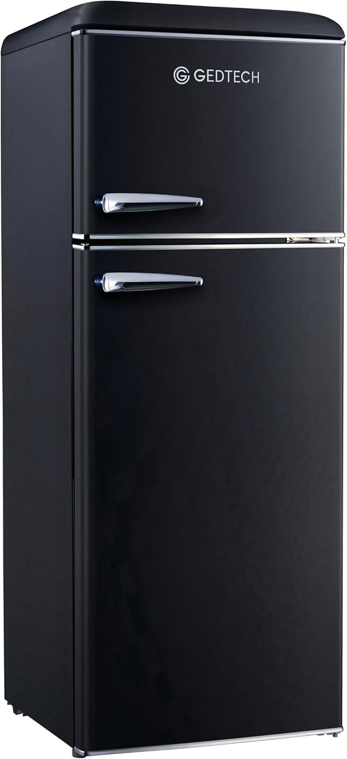 image:imageGEDTECH Refrigerateur combin vintage GCBV310CR Conglateur bas Crme Capacit 310 L Faible consoNoir