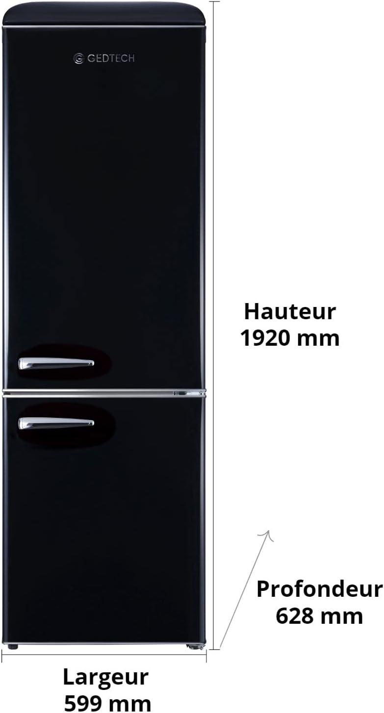 image:imageGEDTECH Refrigerateur combin vintage GCBV310CR Conglateur bas Crme Capacit 310 L Faible consoNoir