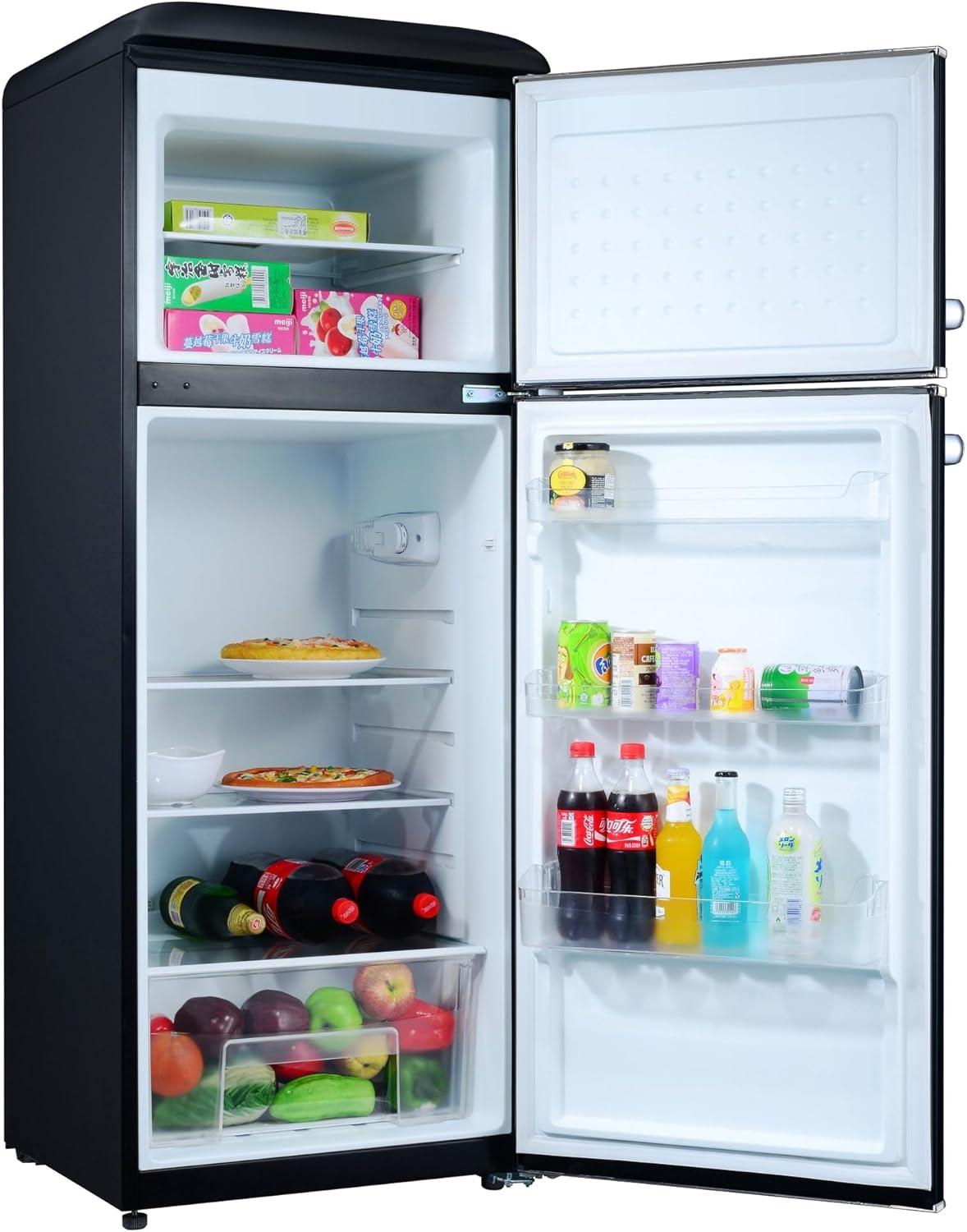 image:imageGEDTECH Refrigerateur combin vintage GCBV310CR Conglateur bas Crme Capacit 310 L Faible consoNoir
