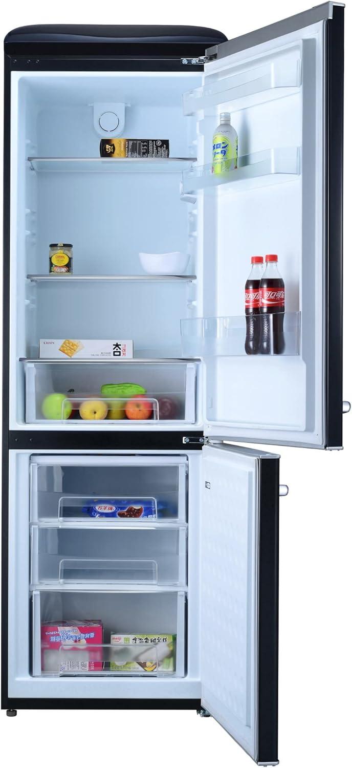 image:imageGEDTECH Refrigerateur combin vintage GCBV310CR Conglateur bas Crme Capacit 310 L Faible consoNoir