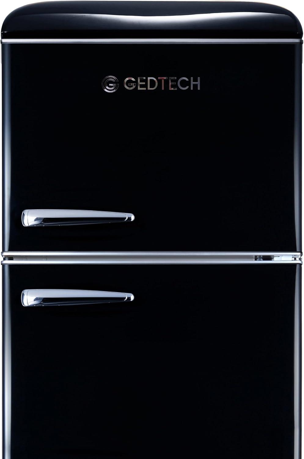 image:imageGEDTECH Refrigerateur combin vintage GCBV310CR Conglateur bas Crme Capacit 310 L Faible consoNoir