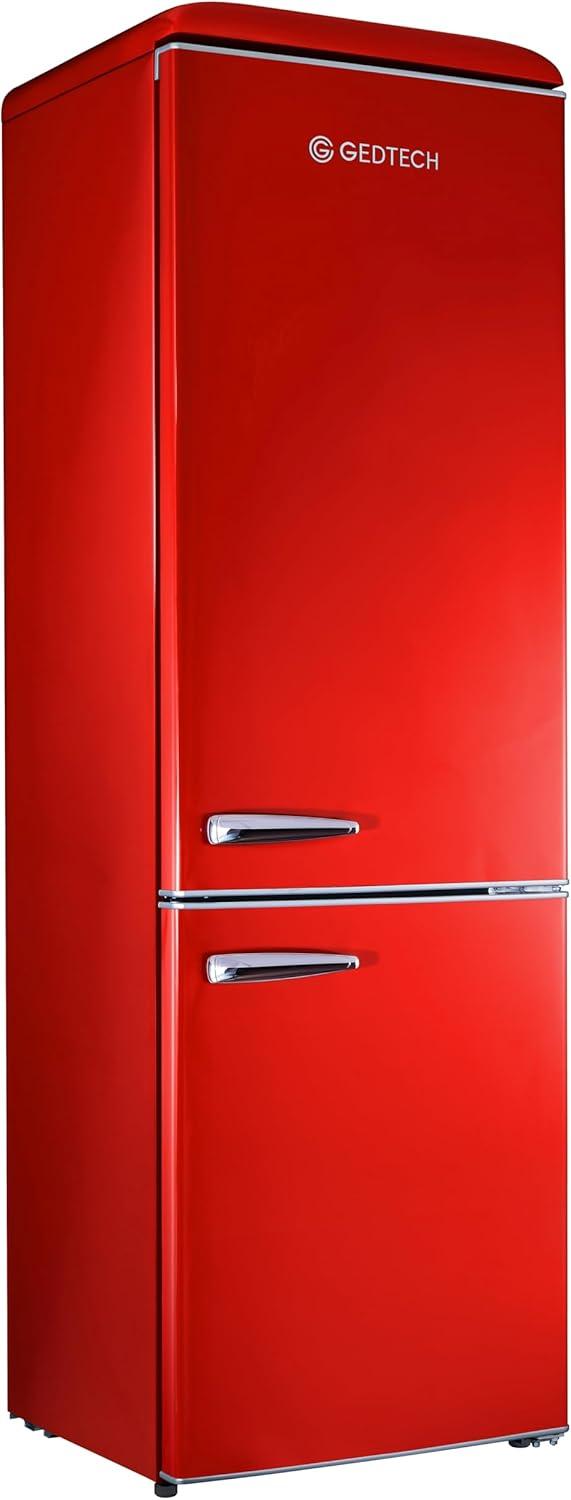 image:imageGEDTECH Refrigerateur combin vintage GCBV310CR Conglateur bas Crme Capacit 310 L Faible consoRouge