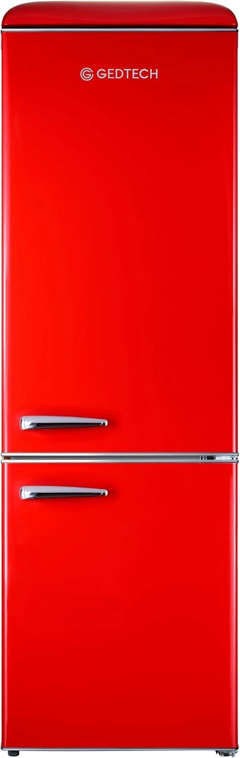 image:imageGEDTECH Refrigerateur combin vintage GCBV310CR Conglateur bas Crme Capacit 310 L Faible consoRouge