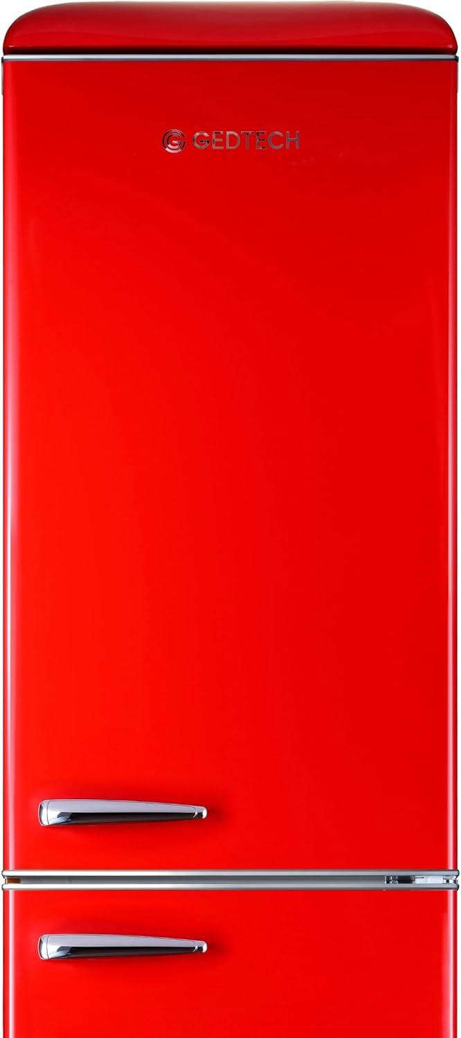 image:imageGEDTECH Refrigerateur combin vintage GCBV310CR Conglateur bas Crme Capacit 310 L Faible consoRouge