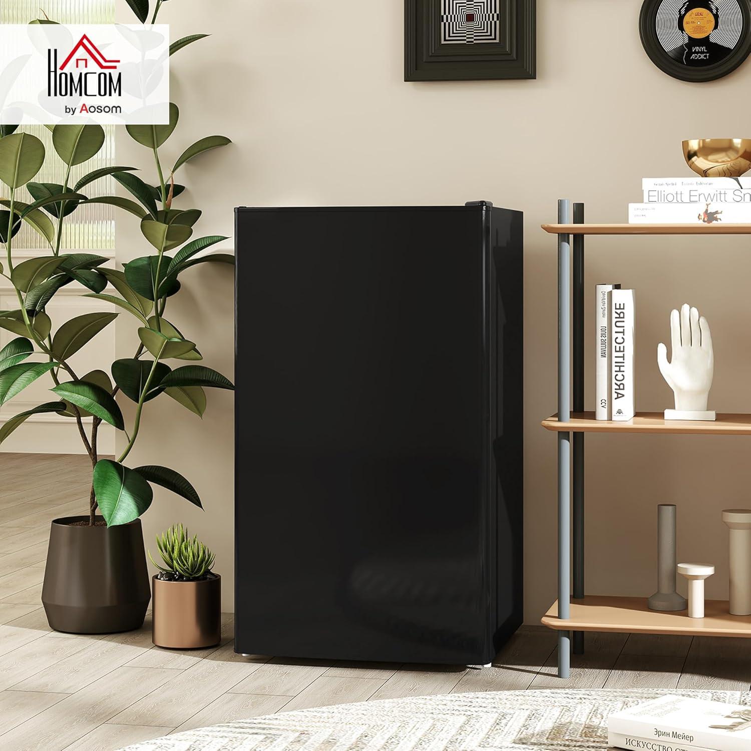 image:imageHOMCOM Rfrigrateur conglateur petit rfrigrateur une porte 91 L tagres modulables compartiment conglateur design souscomptoir noirNoir