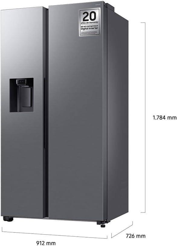 image:imageSamsung RS70F64KETEF Rfrigrateur amricain 640L SidebySide inox Platinum distributeur eauglaons WiFi Froid ventil