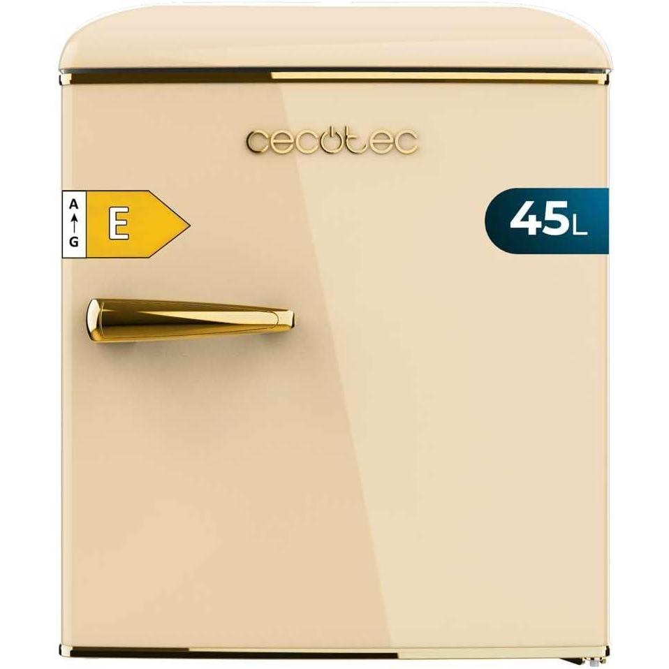 image:imageCecotec Mini Frigo Rfrigrateur Rtro Bolero CoolMarket TT Origin 110 Noir E Mini Frigo Rtro avec une capacit de 110L Classe E Icebox LED intrieur Poigne Chrome Plateaux en VerreBeige