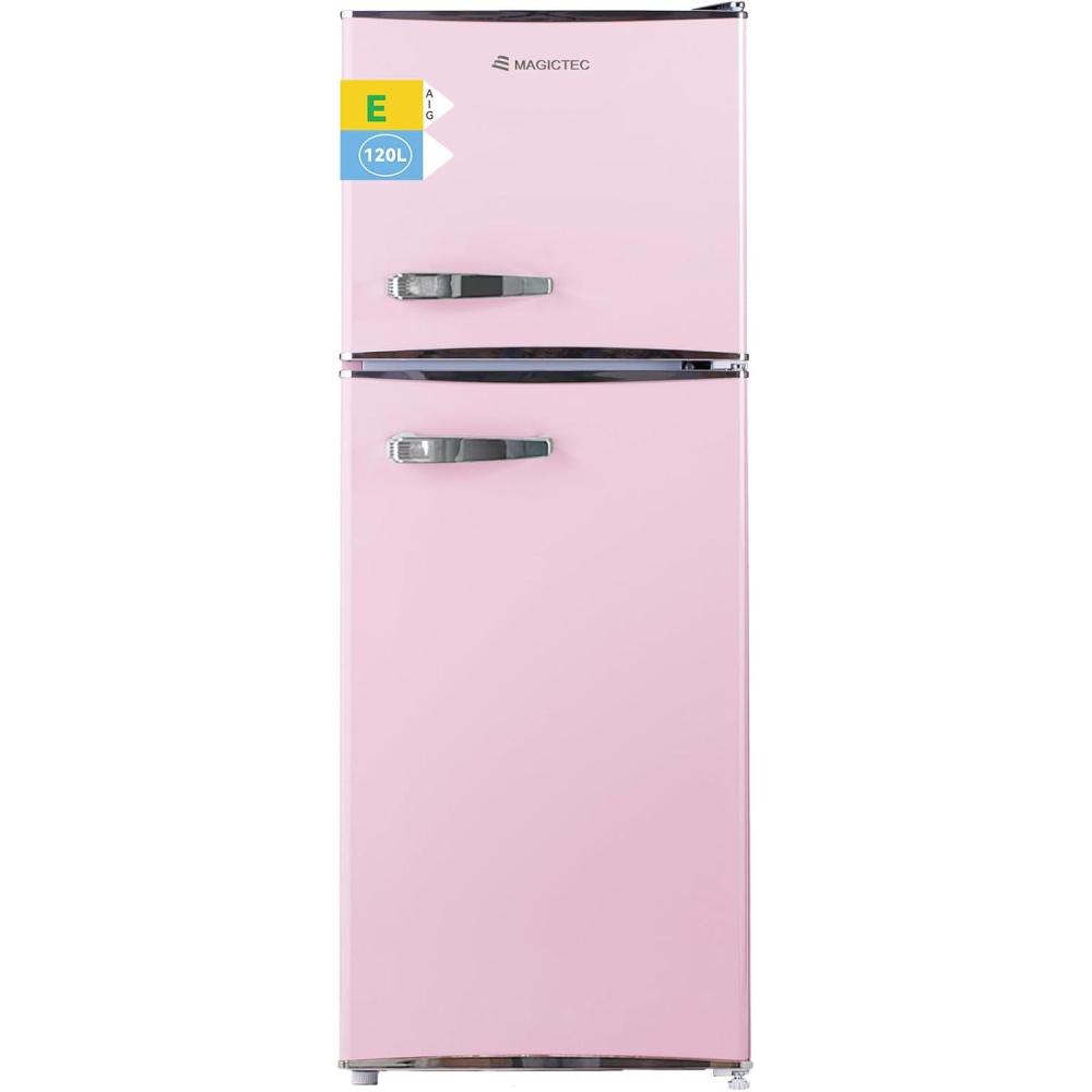 image:imagemagictec Frigo vintageRetro rfrigrateur congelateur 120 L 88 L32 L congelateur Low Frost Combinaison refrigerateur conglateur Design vintage clairage LED Vert matchaRose