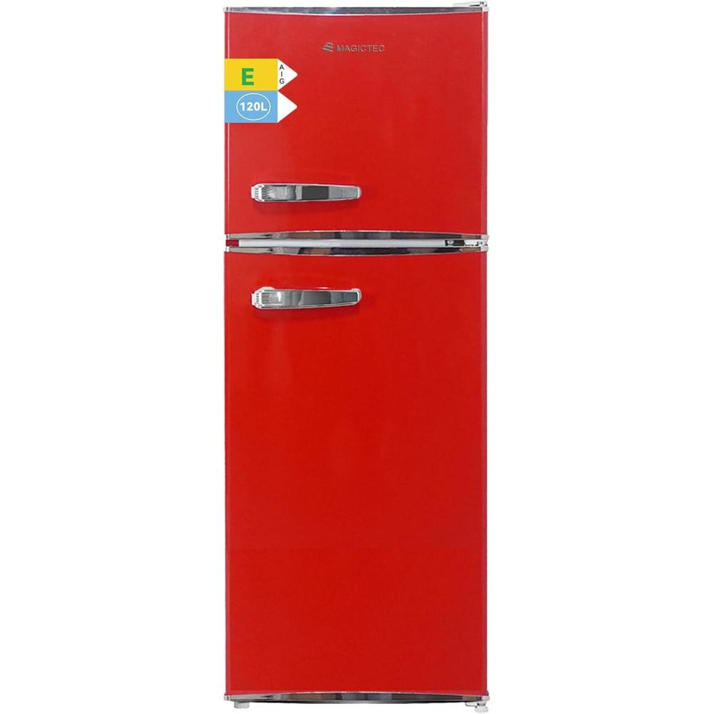 image:imagemagictec Frigo vintageRetro rfrigrateur congelateur 120 L 88 L32 L congelateur Low Frost Combinaison refrigerateur conglateur Design vintage clairage LED Vert matchaRouge