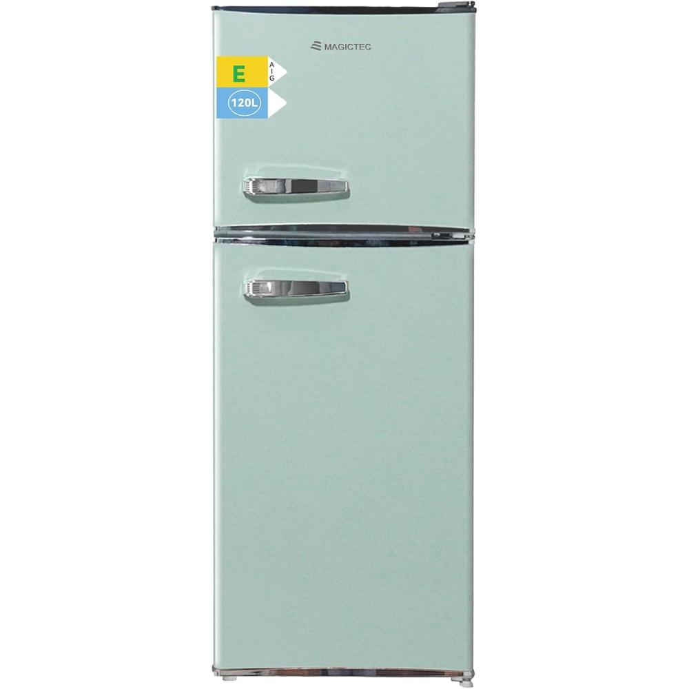 image:imagemagictec Frigo vintageRetro rfrigrateur congelateur 120 L 88 L32 L congelateur Low Frost Combinaison refrigerateur conglateur Design vintage clairage LED Vert matchaVert Matcha