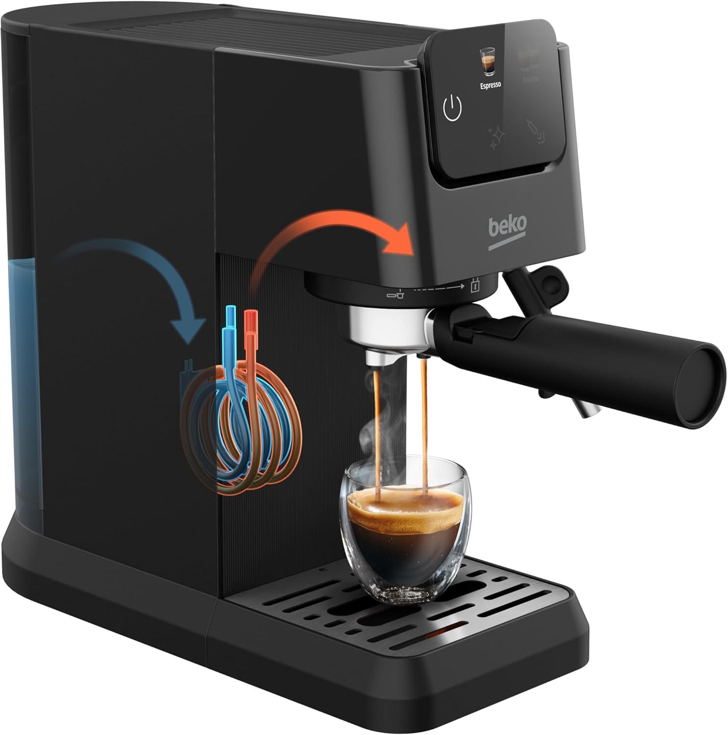 image:imageBEKO Machine Expresso manuelle avec buse vapeur Noir