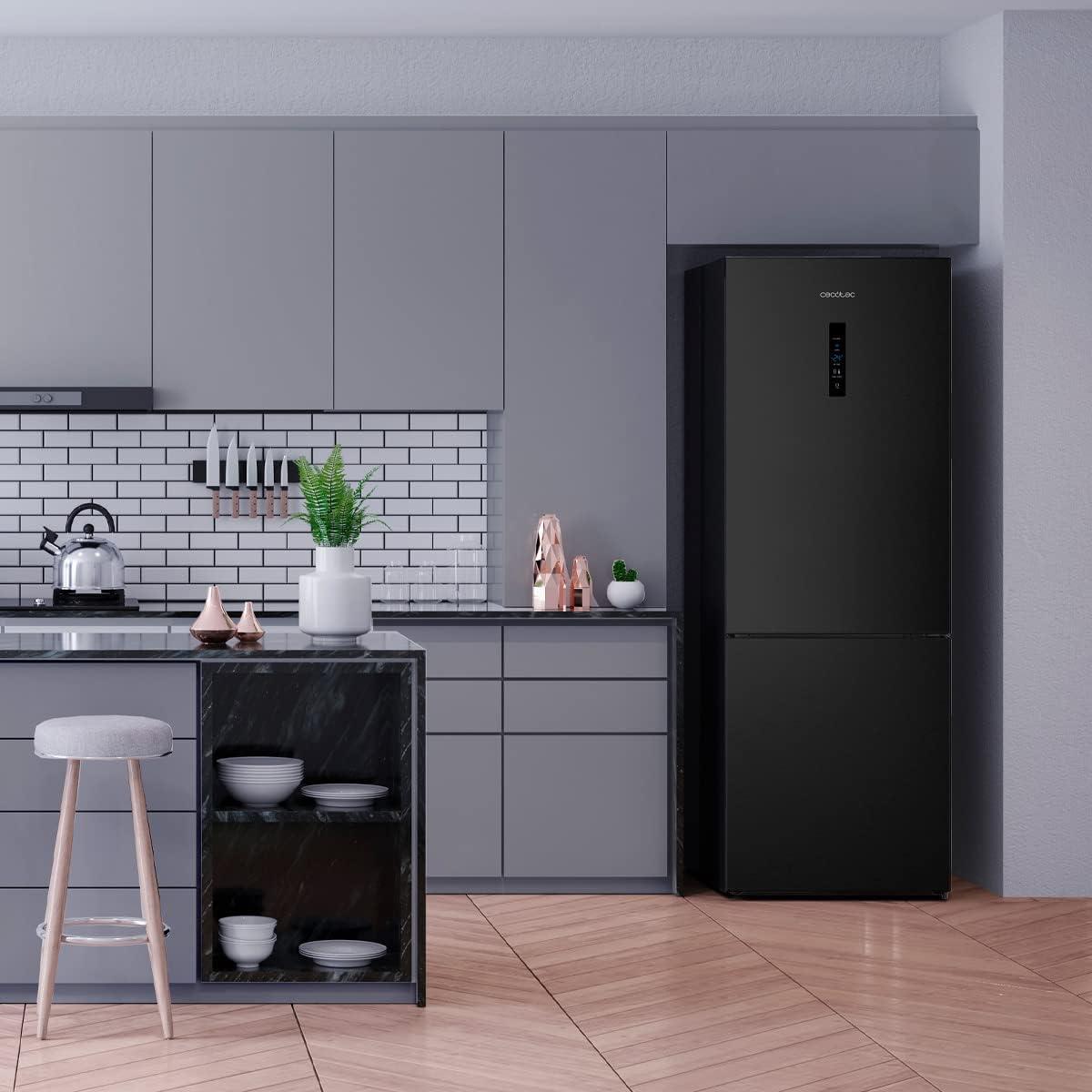 image:imageCecotec Rfrigrateur Combi 2 Portes Bolero CoolMarket Combi 495 Inox E 495 L Hauteur 200 cm et 70 cm de Largeur Basse Consommation Systme Multi Air Flow Total No Frost Multi CoolingDark Inox