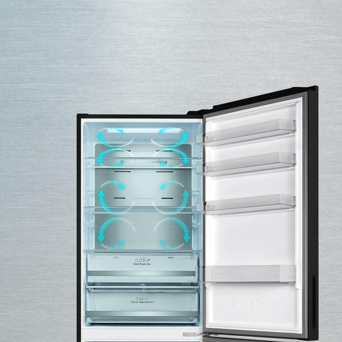 image:imageCecotec Rfrigrateur Combi 2 Portes Bolero CoolMarket Combi 495 Inox E 495 L Hauteur 200 cm et 70 cm de Largeur Basse Consommation Systme Multi Air Flow Total No Frost Multi CoolingDark Inox