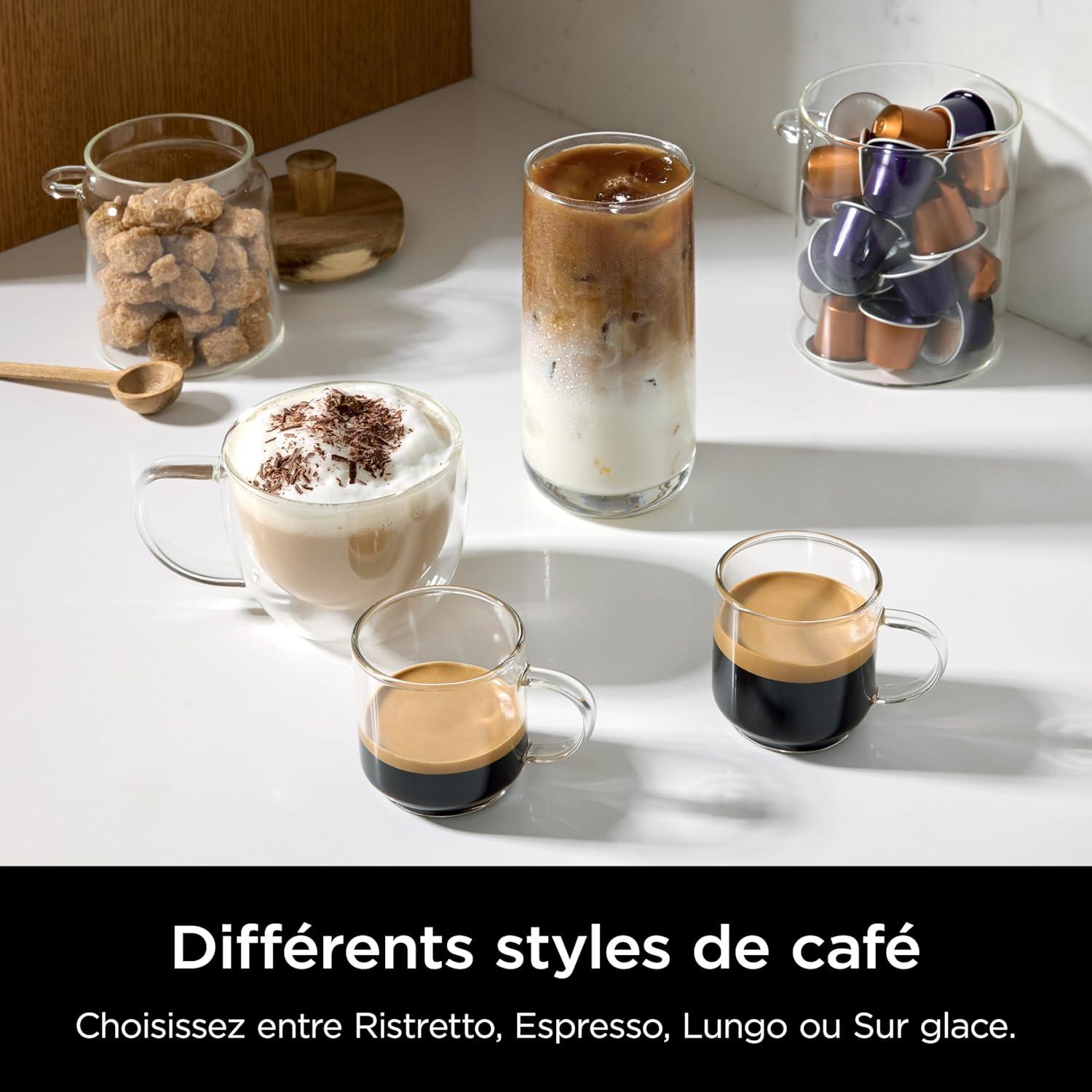 image:imageNinja Prestige Machine caf filtre et capsules 2en1 Ninja Prestige avec buse lait intgre pour raliser lattes cafs glacs et flat whites Noir CFN802EU