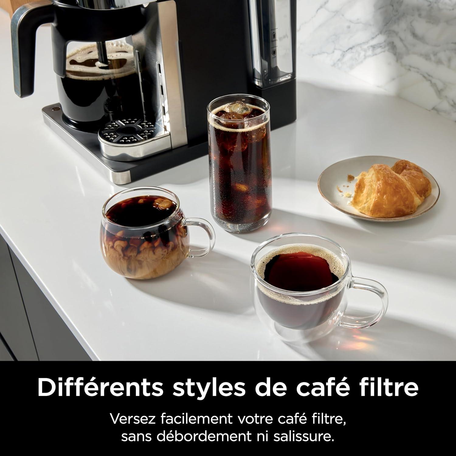 image:imageNinja Prestige Machine caf filtre et capsules 2en1 Ninja Prestige avec buse lait intgre pour raliser lattes cafs glacs et flat whites Noir CFN802EU