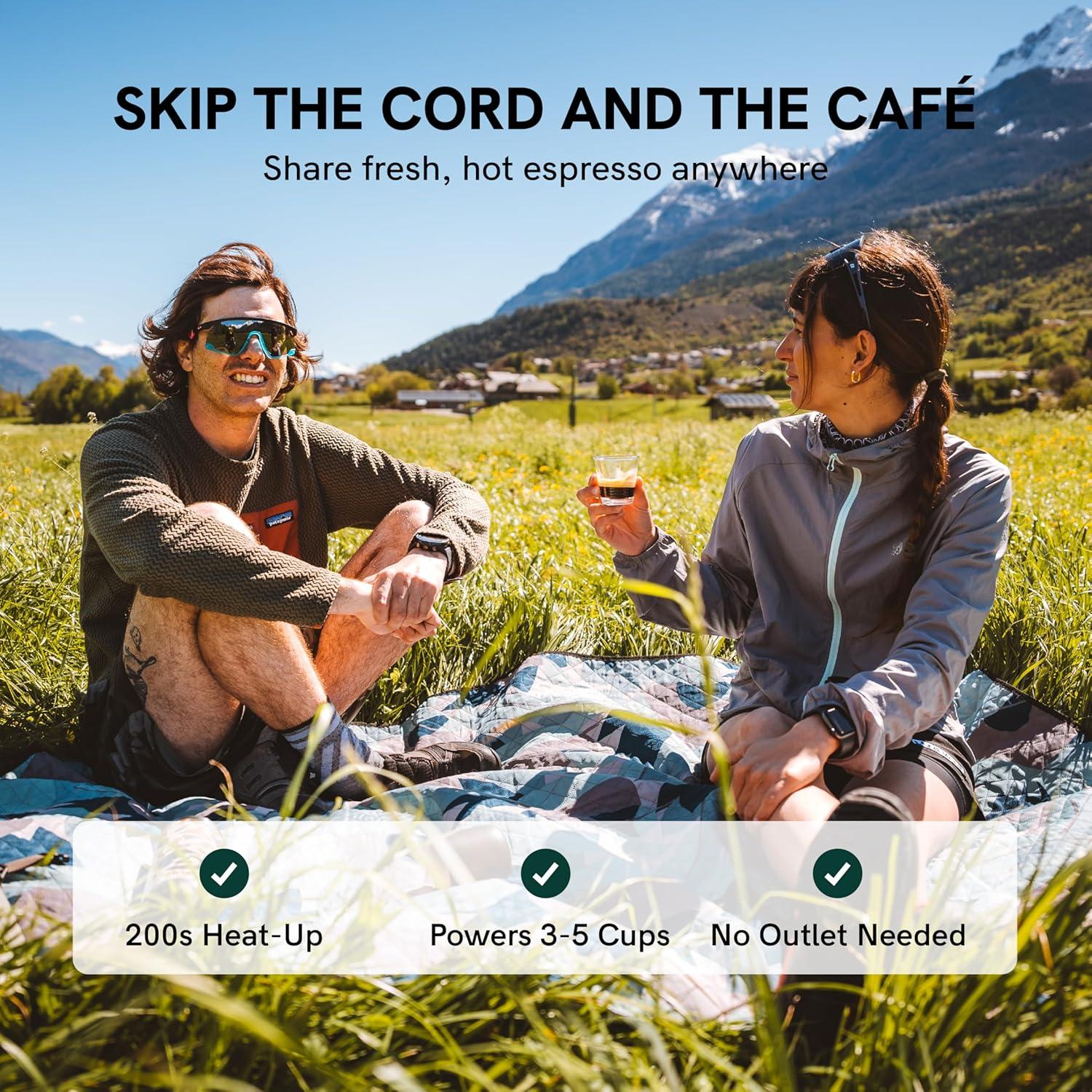 image:imageOutIn Nano Machine caf expresso lectrique portable Autochauffante avec Charge USBC Compatible Caf Moulu amp Capsules NS Idale pour Camping Voyage Randonne VROutin Teal