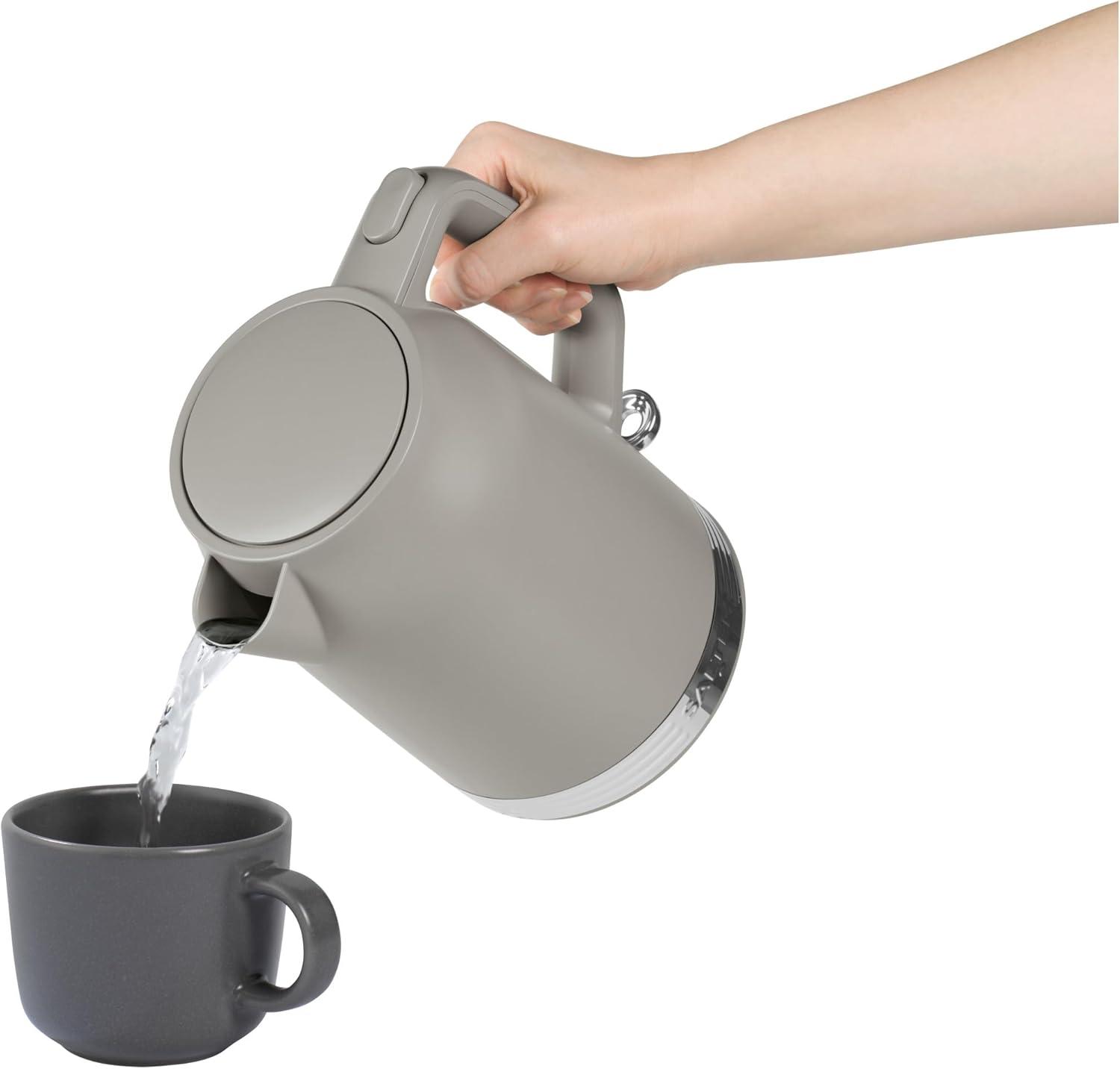 image:imageSalter Rise Machine caf filtre Cafetire filtre instantane carafe en verre 15L indicateur de niveau deau cuillre doseuse espresso arrt automatique 900W taupeBouilloire
