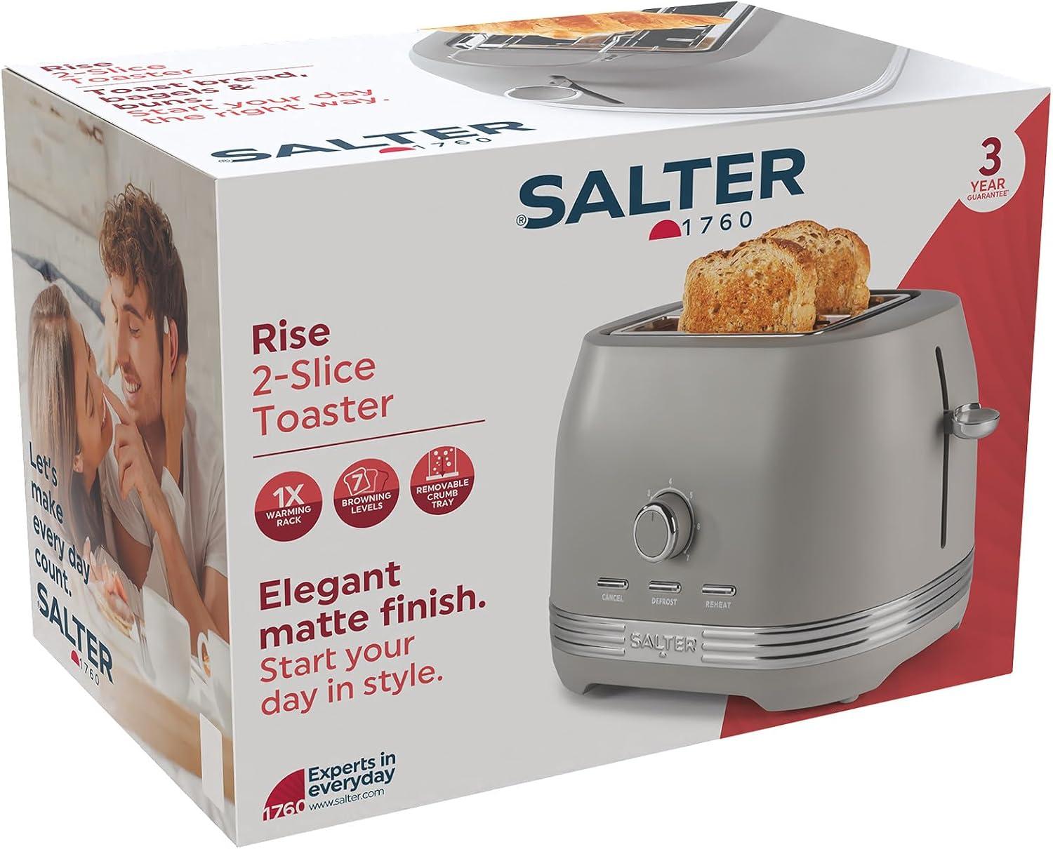 image:imageSalter Rise Machine caf filtre Cafetire filtre instantane carafe en verre 15L indicateur de niveau deau cuillre doseuse espresso arrt automatique 900W taupeGrillepain 2 tranches