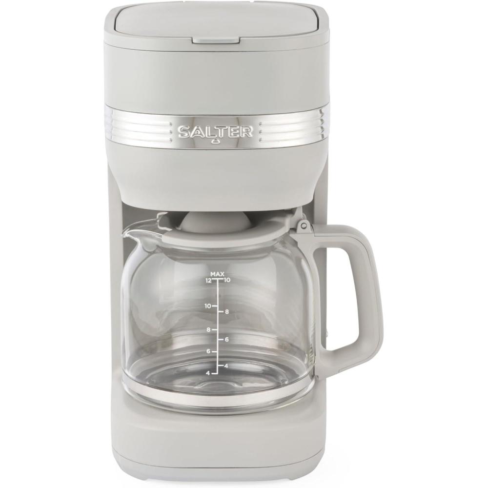 image:imageSalter Rise Machine caf filtre Cafetire filtre instantane carafe en verre 15L indicateur de niveau deau cuillre doseuse espresso arrt automatique 900W taupeCafetire filtre