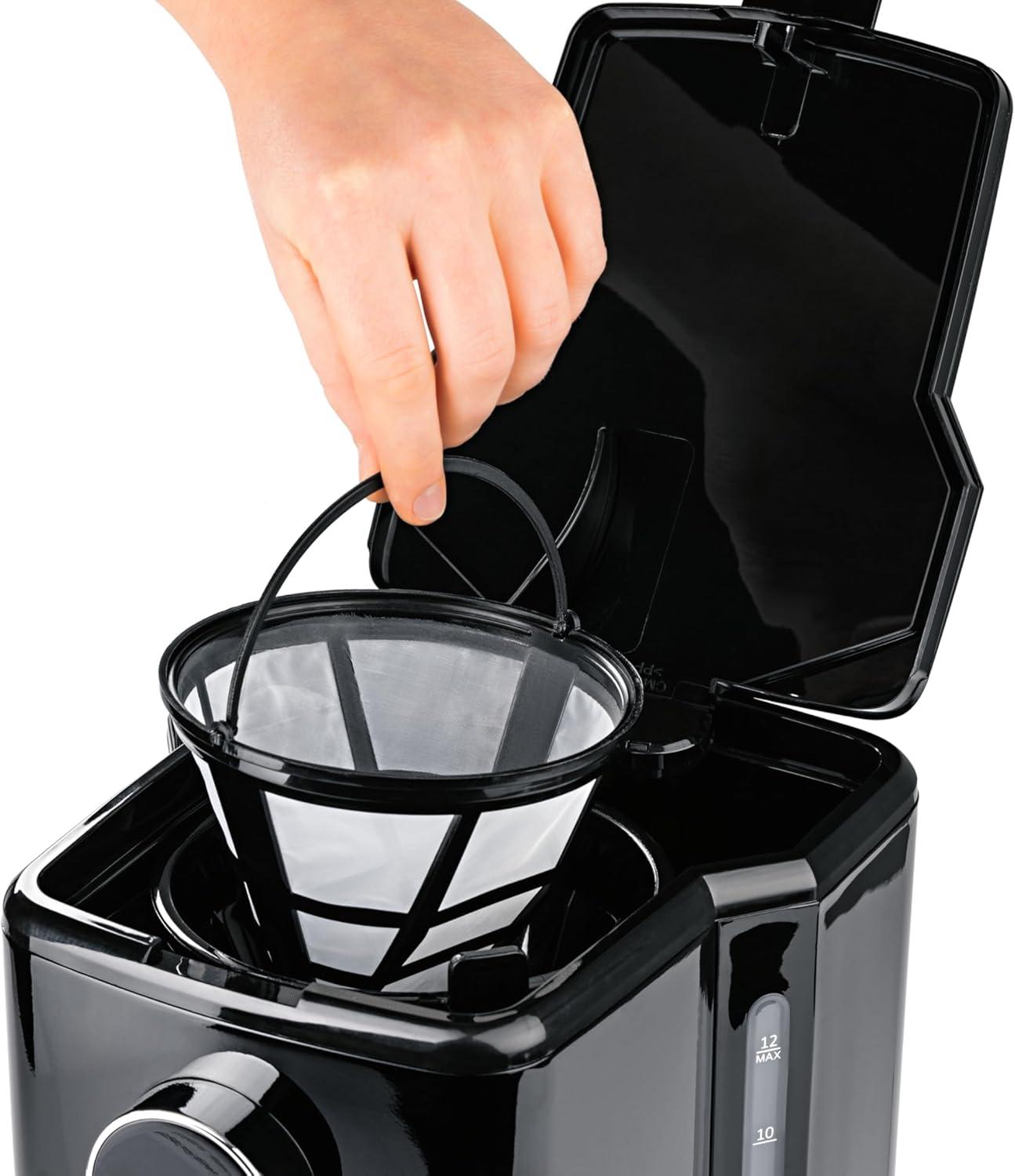 image:imageBarista Machine caf avec cran tactile Cafetire filtre 900W avec verseuse en verre 15L Pour caf moulu jusqu 12 tasses Programmable maintien au chaud arrt automatique