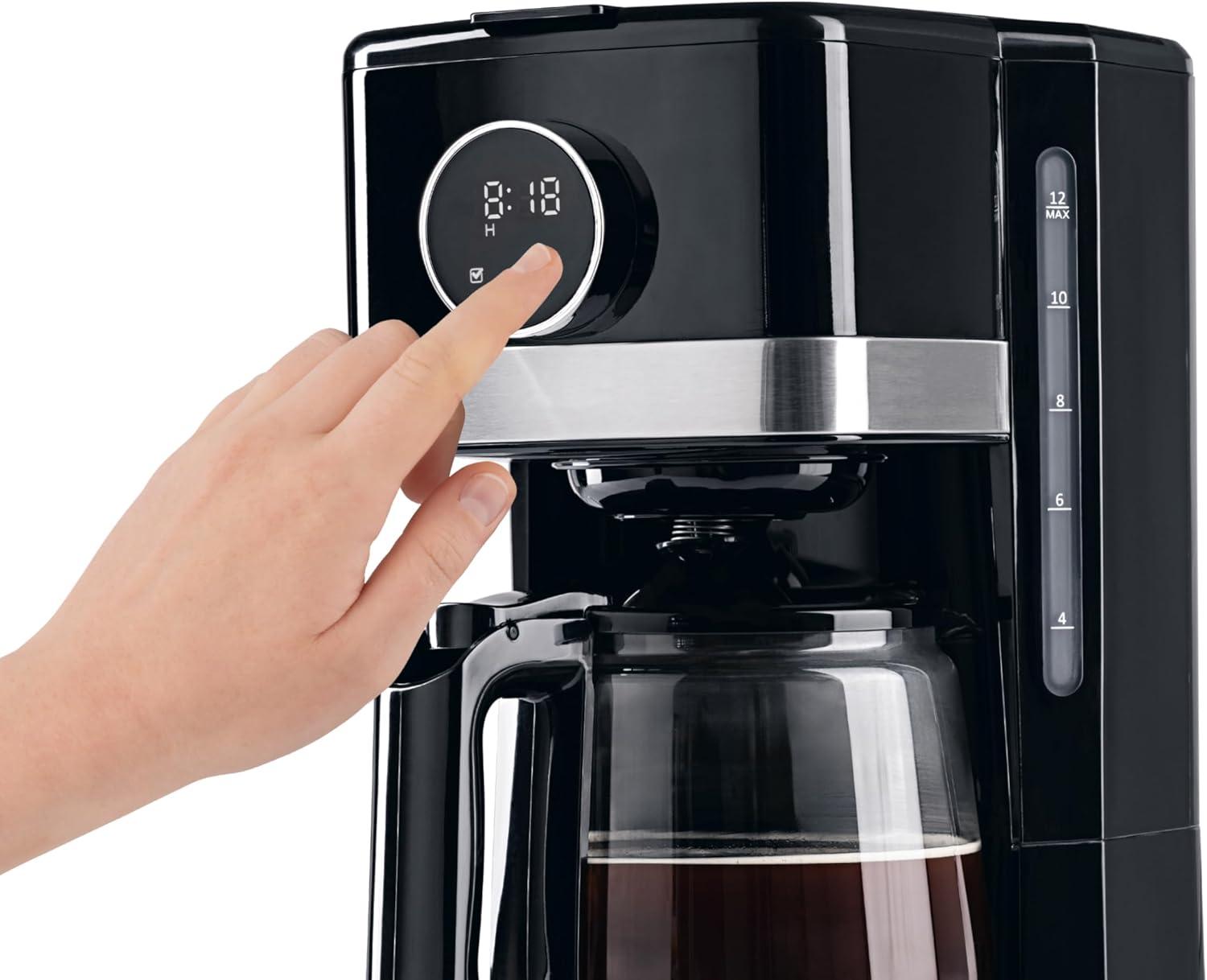 image:imageBarista Machine caf avec cran tactile Cafetire filtre 900W avec verseuse en verre 15L Pour caf moulu jusqu 12 tasses Programmable maintien au chaud arrt automatique