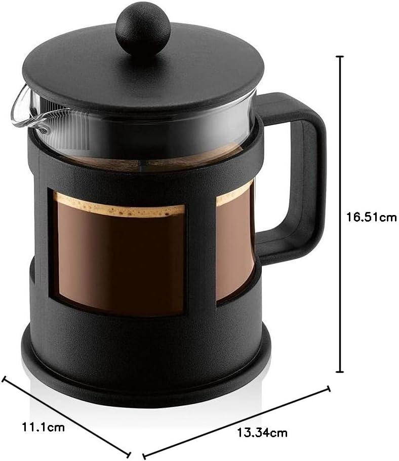 image:imageBodum Kenya Cafetire Piston 1L 8 Tasses Cafetire Manuelle en Verre Borosilicate et Inox Passe au LaveVaisselle Fabrique au Portugal4 Cup