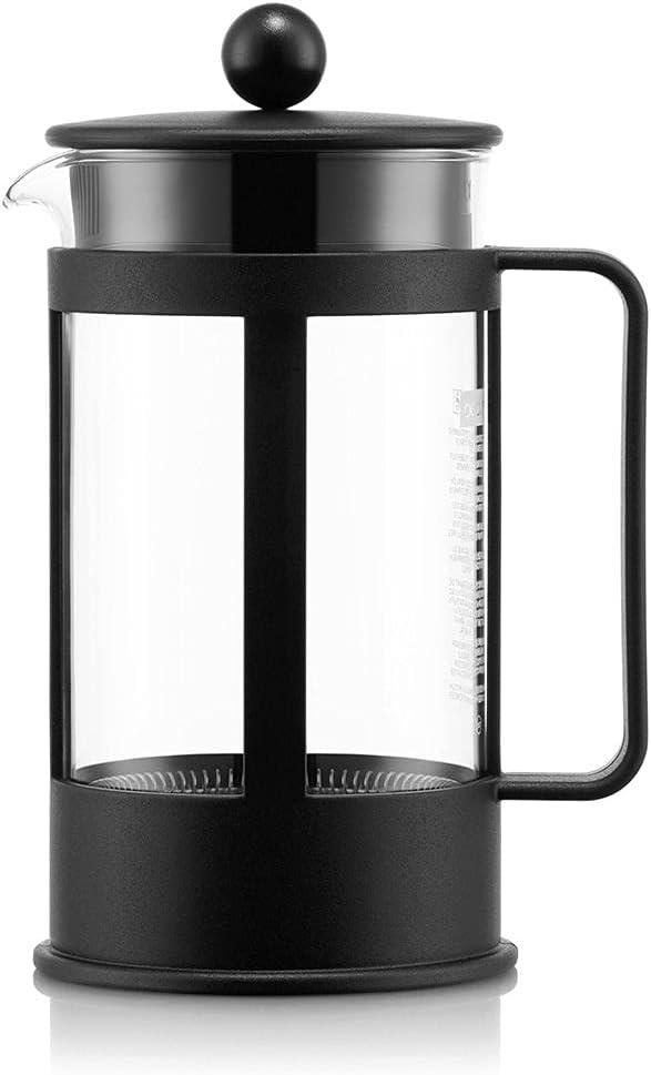 image:imageBodum Kenya Cafetire Piston 1L 8 Tasses Cafetire Manuelle en Verre Borosilicate et Inox Passe au LaveVaisselle Fabrique au Portugal4 Cup
