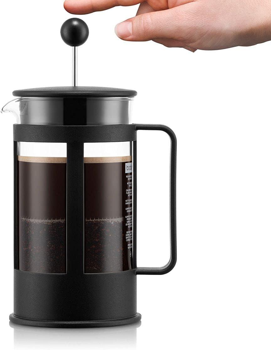 image:imageBodum Kenya Cafetire Piston 1L 8 Tasses Cafetire Manuelle en Verre Borosilicate et Inox Passe au LaveVaisselle Fabrique au Portugal8 Cup