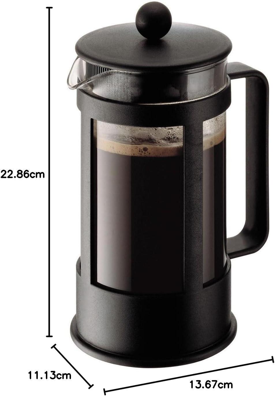 image:imageBodum Kenya Cafetire Piston 1L 8 Tasses Cafetire Manuelle en Verre Borosilicate et Inox Passe au LaveVaisselle Fabrique au Portugal8 Cup