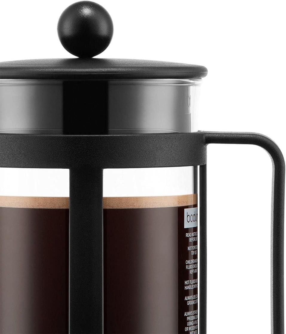 image:imageBodum Kenya Cafetire Piston 1L 8 Tasses Cafetire Manuelle en Verre Borosilicate et Inox Passe au LaveVaisselle Fabrique au Portugal8 Cup