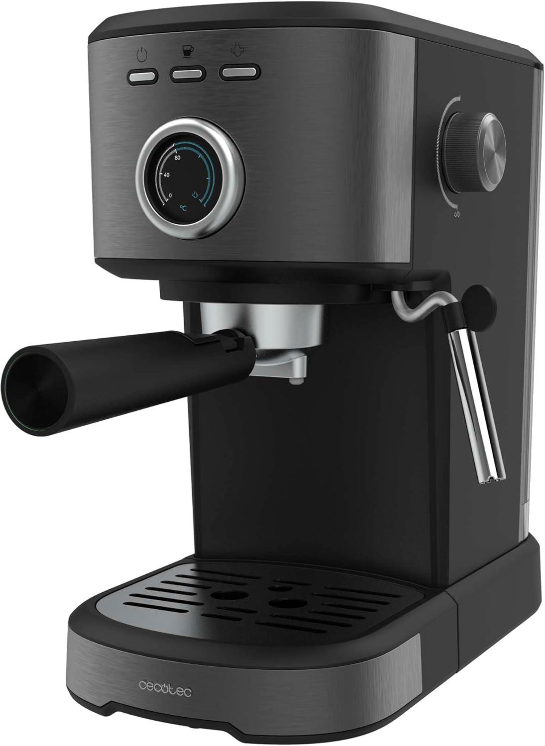 image:imageCecotec Cafetire espresso compacte Power Espresso 20 Retro Green 1100 W 20 Bars Systme Thermoblock Buse orientable Portefiltre avec double sortie et 2 filtres 125 litreAcier