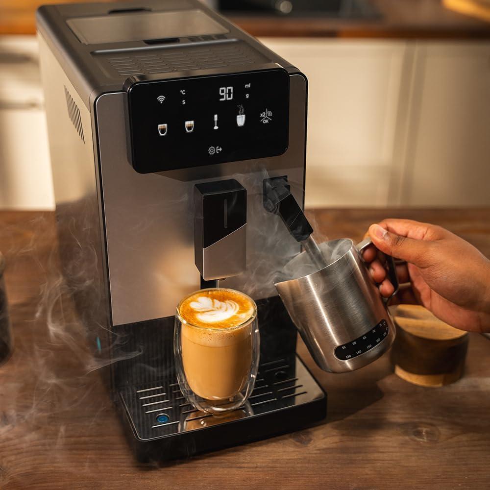 image:imageCecotec Machine Caf Expresso Superautomatique Cremmaet Latte Art 1500W 19 Bars Thermoblock 6 Boissons Rservoir de Caf 150g Moulin Conique AutoNettoyage Rservoir dEau 11L et Lait 400mlCremmaet Steam Latte Art