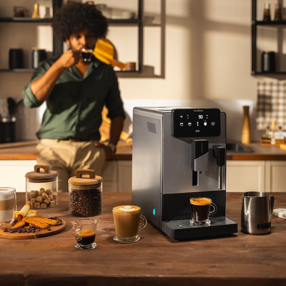 image:imageCecotec Machine Caf Expresso Superautomatique Cremmaet Latte Art 1500W 19 Bars Thermoblock 6 Boissons Rservoir de Caf 150g Moulin Conique AutoNettoyage Rservoir dEau 11L et Lait 400mlCremmaet Steam