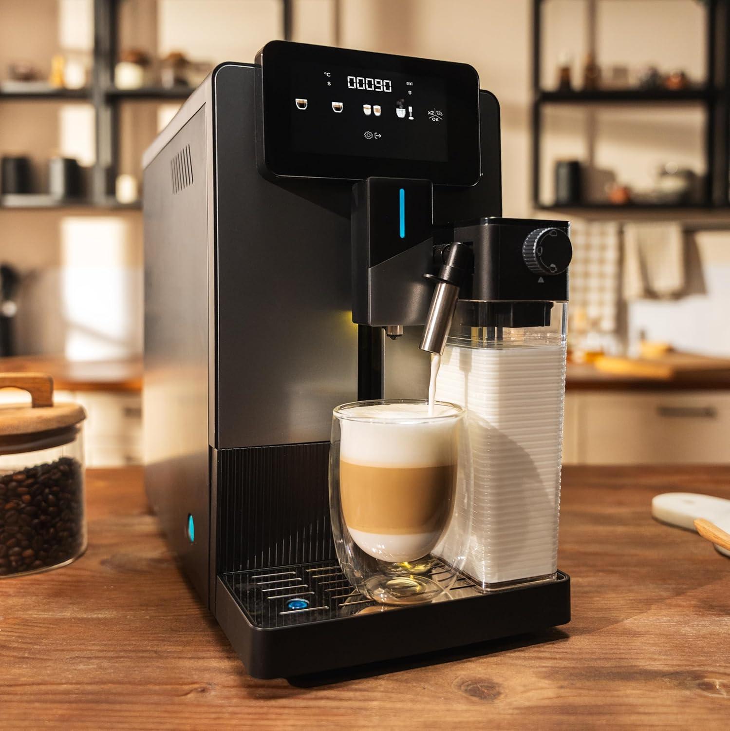 image:imageCecotec Machine Caf Expresso Superautomatique Cremmaet Latte Art 1500W 19 Bars Thermoblock 6 Boissons Rservoir de Caf 150g Moulin Conique AutoNettoyage Rservoir dEau 11L et Lait 400mlCremmaet Latte