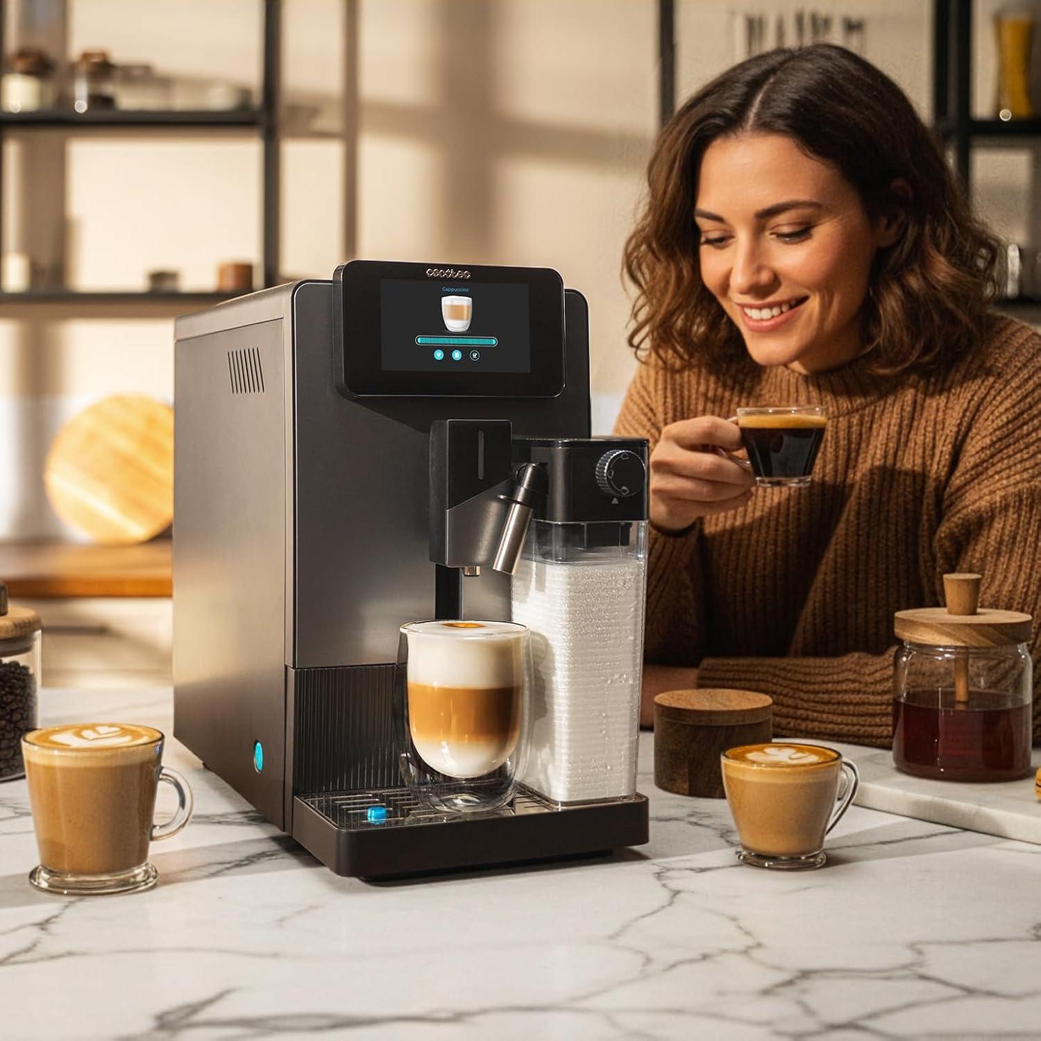 image:imageCecotec Machine Caf Expresso Superautomatique Cremmaet Latte Art 1500W 19 Bars Thermoblock 6 Boissons Rservoir de Caf 150g Moulin Conique AutoNettoyage Rservoir dEau 11L et Lait 400mlCremmaet Latte Art