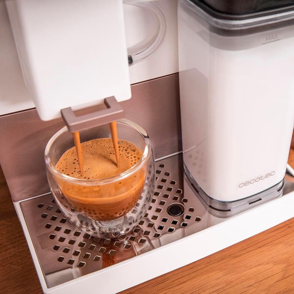 image:imageCecotec Machine a Cafe Grain Cremmaet Compactccino Black 19 barres Thermoblock Grains de caf frachement moulus avec PlugampPlay Rservoir de caf de 150gr avec moulin 11 L deau 400ml de laitRose Blanche Wifi