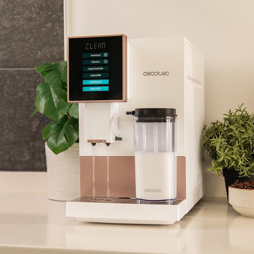 image:imageCecotec Machine a Cafe Grain Cremmaet Compactccino Black 19 barres Thermoblock Grains de caf frachement moulus avec PlugampPlay Rservoir de caf de 150gr avec moulin 11 L deau 400ml de laitRose Blanche