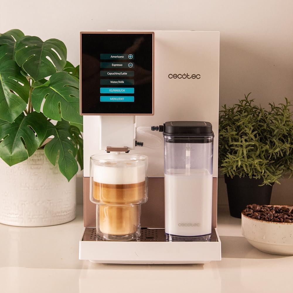 image:imageCecotec Machine a Cafe Grain Cremmaet Compactccino Black 19 barres Thermoblock Grains de caf frachement moulus avec PlugampPlay Rservoir de caf de 150gr avec moulin 11 L deau 400ml de laitRose Blanche