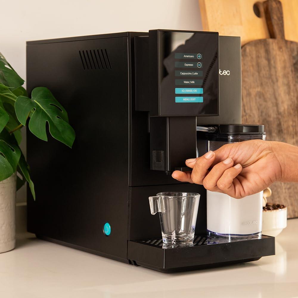 image:imageCecotec Machine a Cafe Grain Cremmaet Compactccino Black 19 barres Thermoblock Grains de caf frachement moulus avec PlugampPlay Rservoir de caf de 150gr avec moulin 11 L deau 400ml de laitModerne