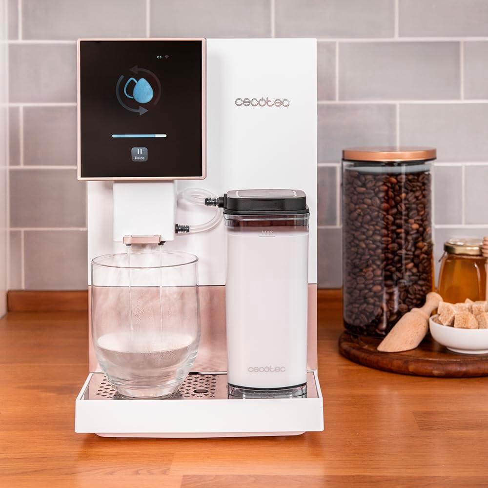 image:imageCecotec Machine a Cafe Grain Cremmaet Compactccino Black 19 barres Thermoblock Grains de caf frachement moulus avec PlugampPlay Rservoir de caf de 150gr avec moulin 11 L deau 400ml de laitRose Blanche Wifi