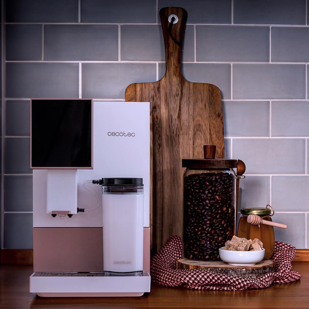 image:imageCecotec Machine a Cafe Grain Cremmaet Compactccino Black 19 barres Thermoblock Grains de caf frachement moulus avec PlugampPlay Rservoir de caf de 150gr avec moulin 11 L deau 400ml de laitRose Blanche Wifi