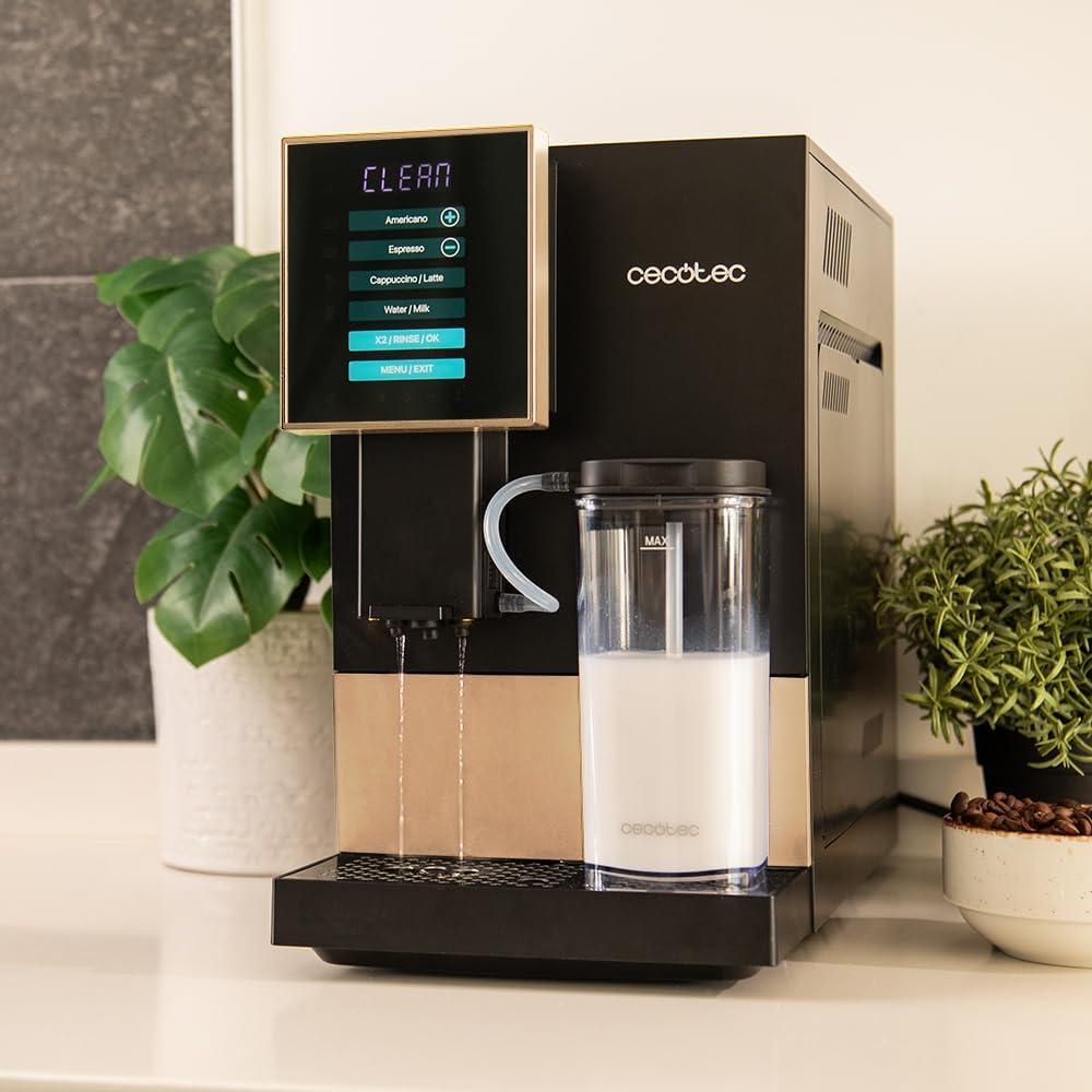 image:imageCecotec Machine a Cafe Grain Cremmaet Compactccino Black 19 barres Thermoblock Grains de caf frachement moulus avec PlugampPlay Rservoir de caf de 150gr avec moulin 11 L deau 400ml de laitRose Noire