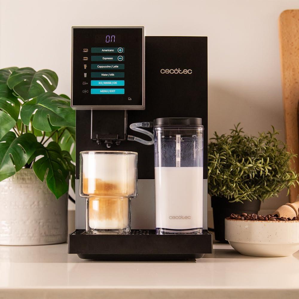 image:imageCecotec Machine a Cafe Grain Cremmaet Compactccino Black 19 barres Thermoblock Grains de caf frachement moulus avec PlugampPlay Rservoir de caf de 150gr avec moulin 11 L deau 400ml de laitNoir Argent