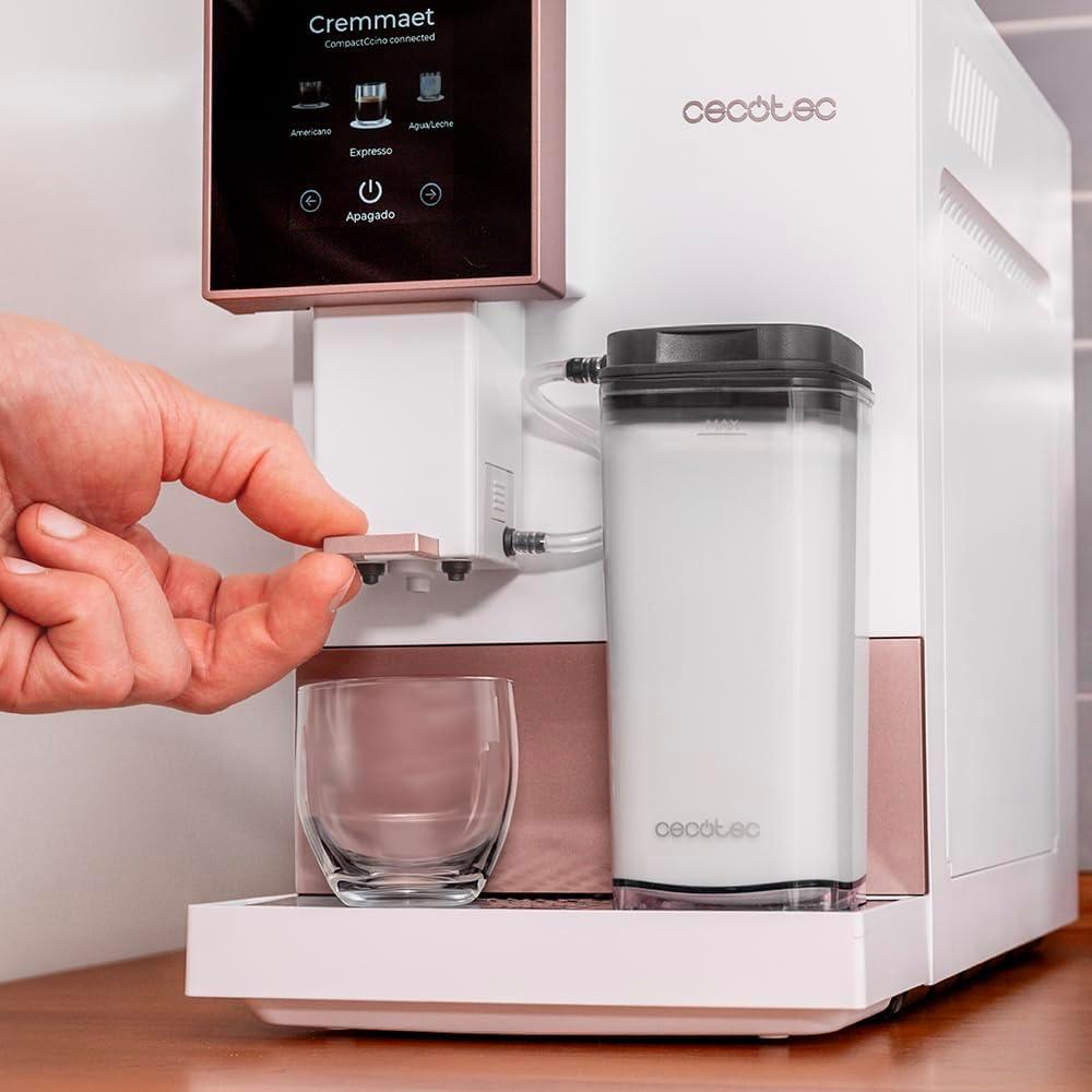 image:imageCecotec Machine a Cafe Grain Cremmaet Compactccino Black 19 barres Thermoblock Grains de caf frachement moulus avec PlugampPlay Rservoir de caf de 150gr avec moulin 11 L deau 400ml de laitRose Blanche Wifi