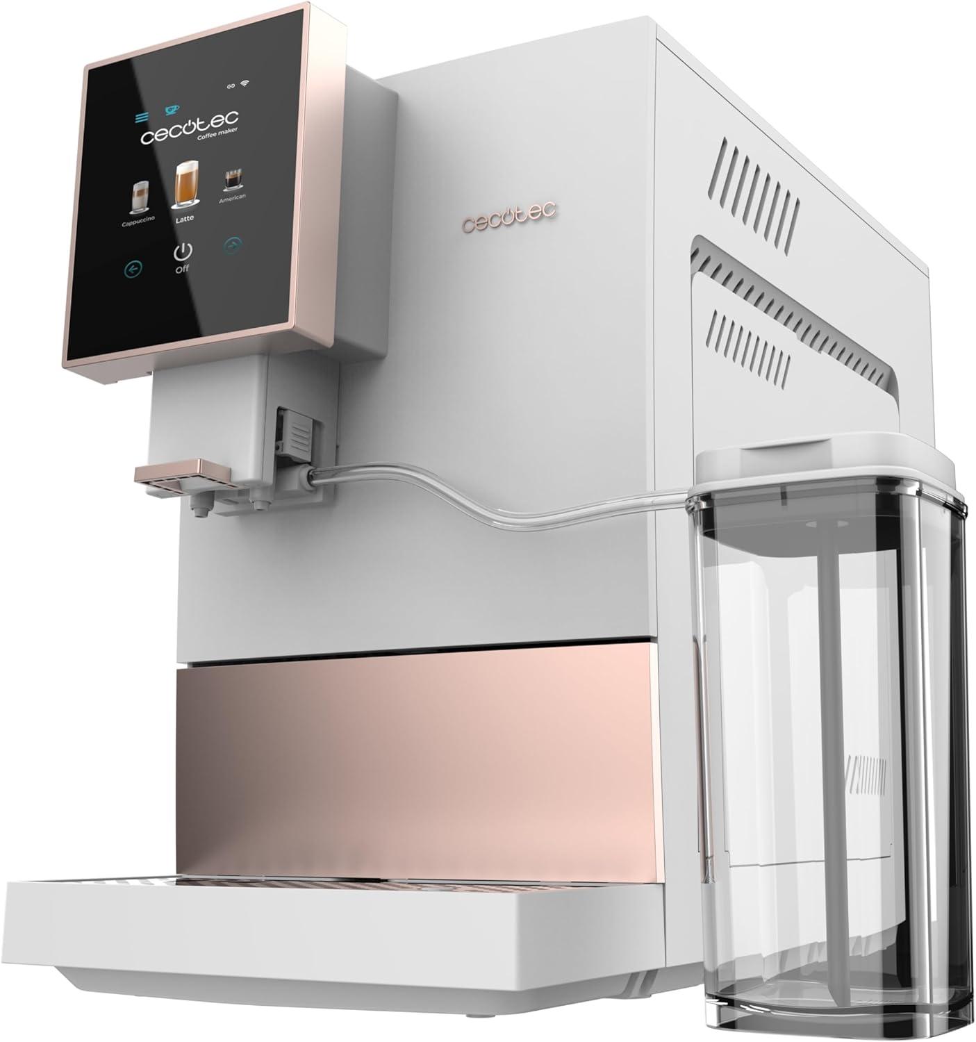 image:imageCecotec Machine a Cafe Grain Cremmaet Compactccino Black 19 barres Thermoblock Grains de caf frachement moulus avec PlugampPlay Rservoir de caf de 150gr avec moulin 11 L deau 400ml de laitRose Blanche Wifi