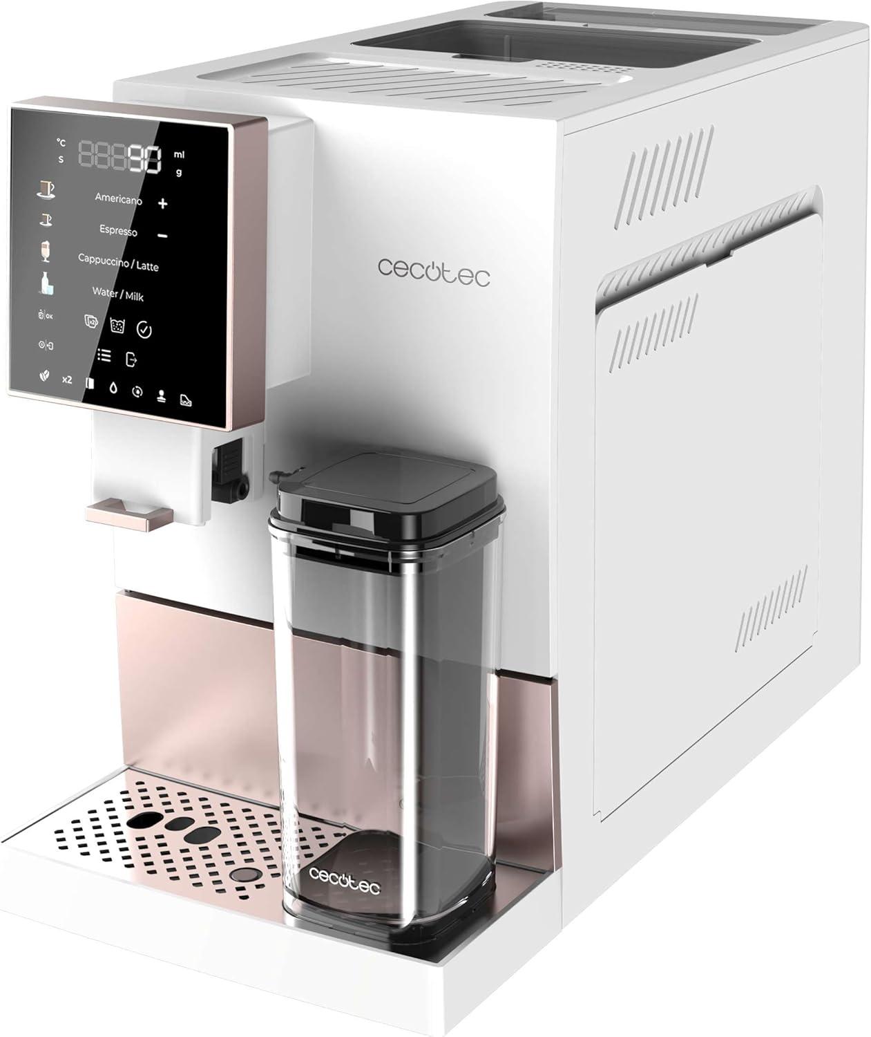 image:imageCecotec Machine a Cafe Grain Cremmaet Compactccino Black 19 barres Thermoblock Grains de caf frachement moulus avec PlugampPlay Rservoir de caf de 150gr avec moulin 11 L deau 400ml de laitRose Blanche