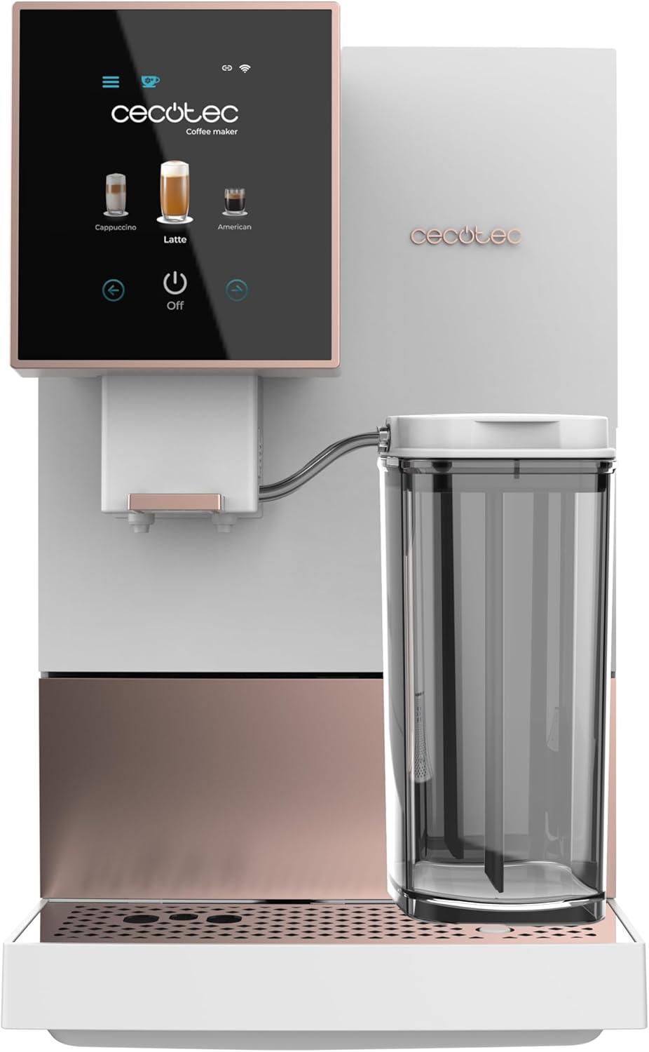 image:imageCecotec Machine a Cafe Grain Cremmaet Compactccino Black 19 barres Thermoblock Grains de caf frachement moulus avec PlugampPlay Rservoir de caf de 150gr avec moulin 11 L deau 400ml de laitRose Blanche Wifi