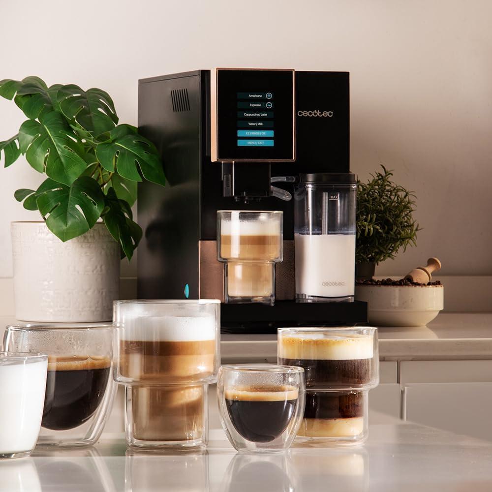 image:imageCecotec Machine a Cafe Grain Cremmaet Compactccino Black 19 barres Thermoblock Grains de caf frachement moulus avec PlugampPlay Rservoir de caf de 150gr avec moulin 11 L deau 400ml de laitRose Noire