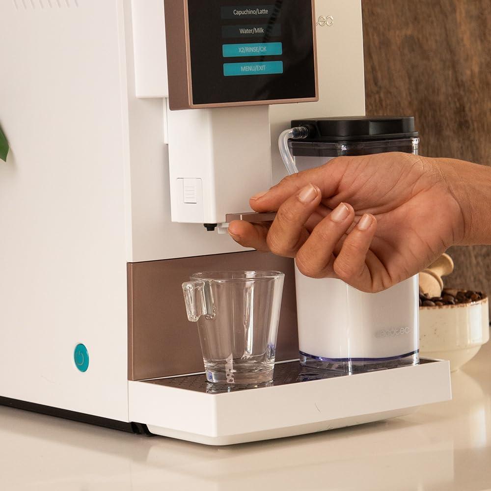image:imageCecotec Machine a Cafe Grain Cremmaet Compactccino Black 19 barres Thermoblock Grains de caf frachement moulus avec PlugampPlay Rservoir de caf de 150gr avec moulin 11 L deau 400ml de laitRose Blanche